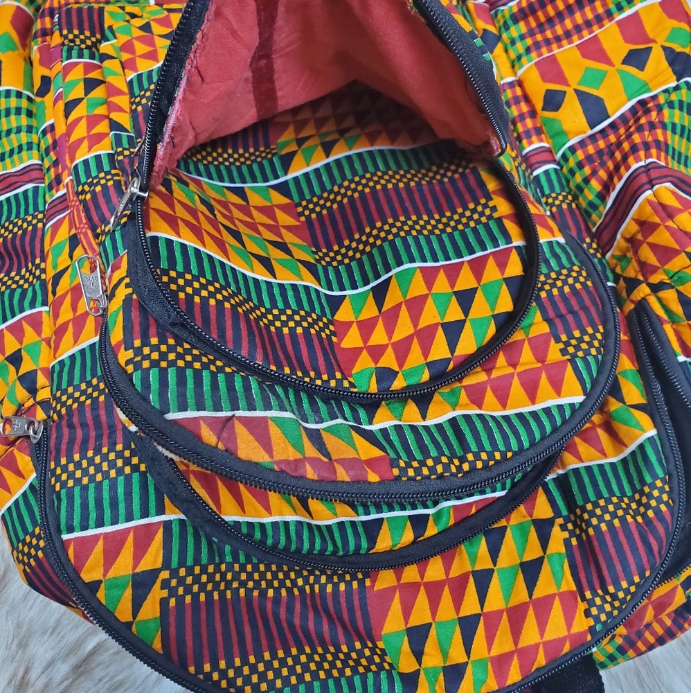 Kente Print Backpack - Multicolored - Picture 4 of 6